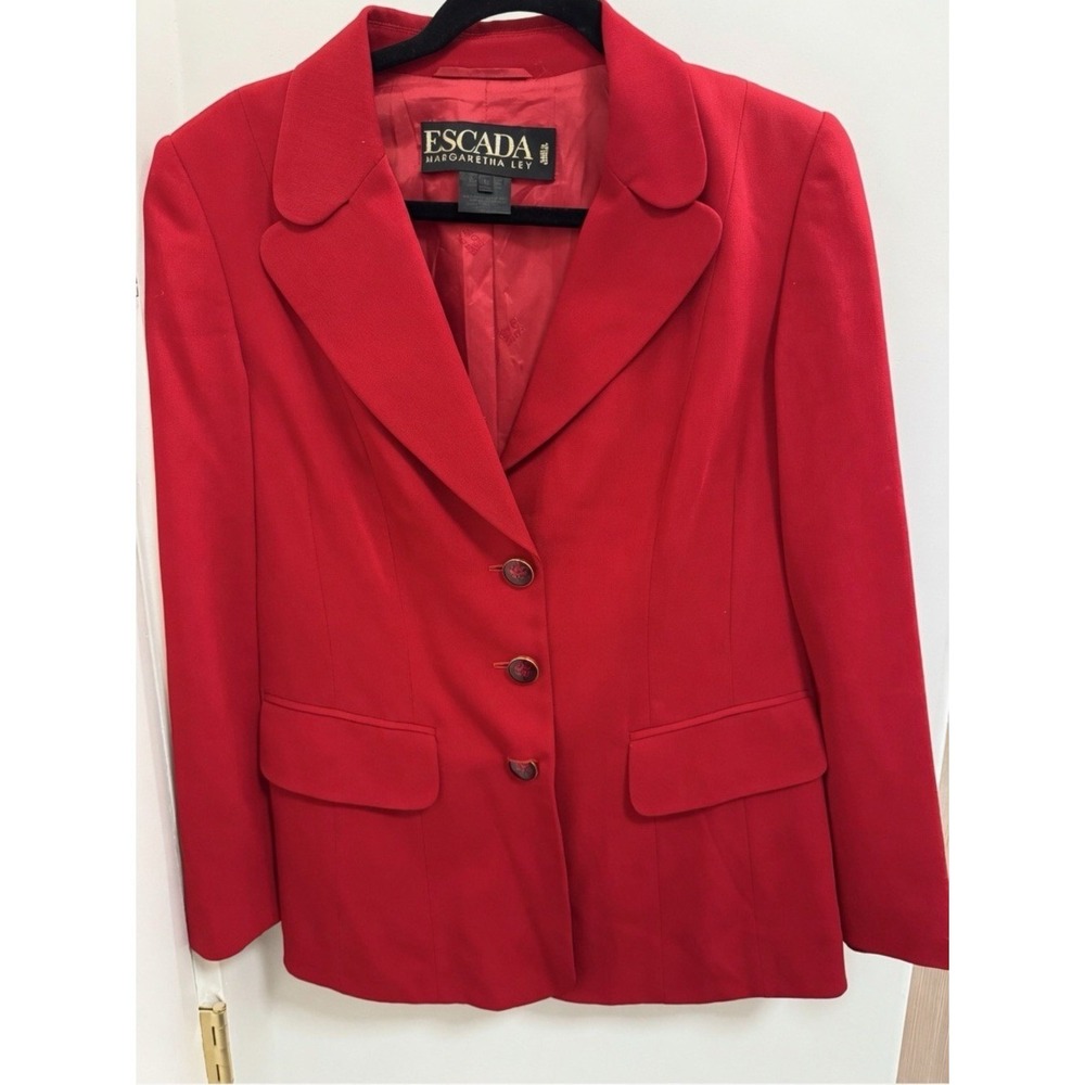 Escada VTG Women's Red Tailored Blazer 42/10